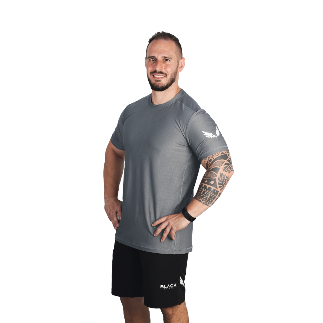 ARMOR SHIRT GREY (DRI FIT) - Black Active Fitness