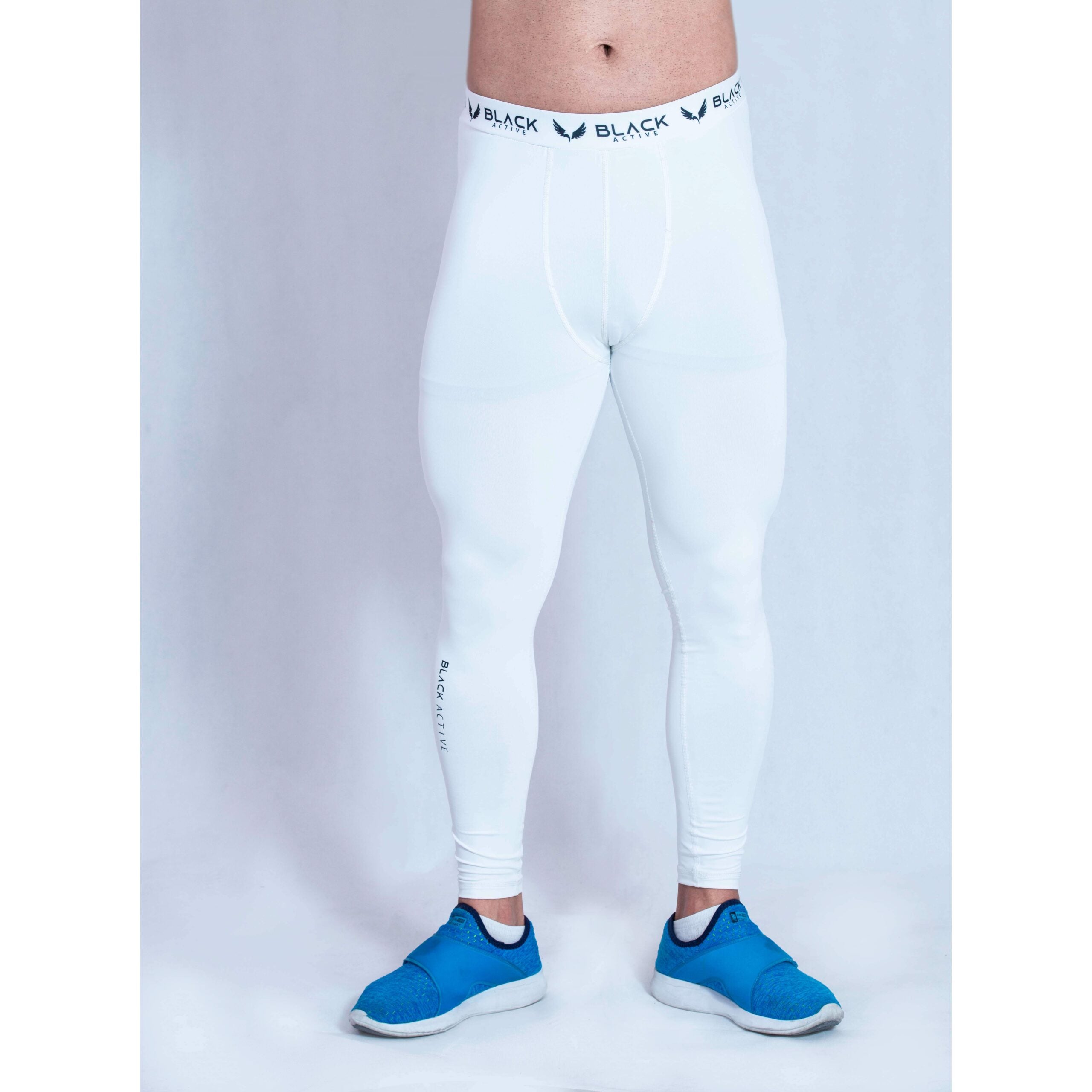 White Compression Pants - Black Active Fitness