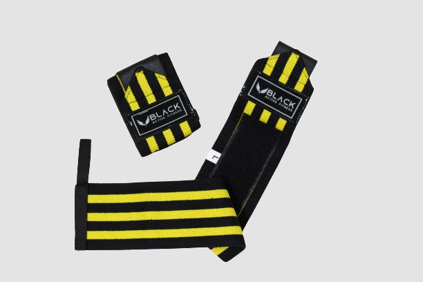 BLACK ACTIVE YELLOW WRIST WRAP - Black Active Fitness