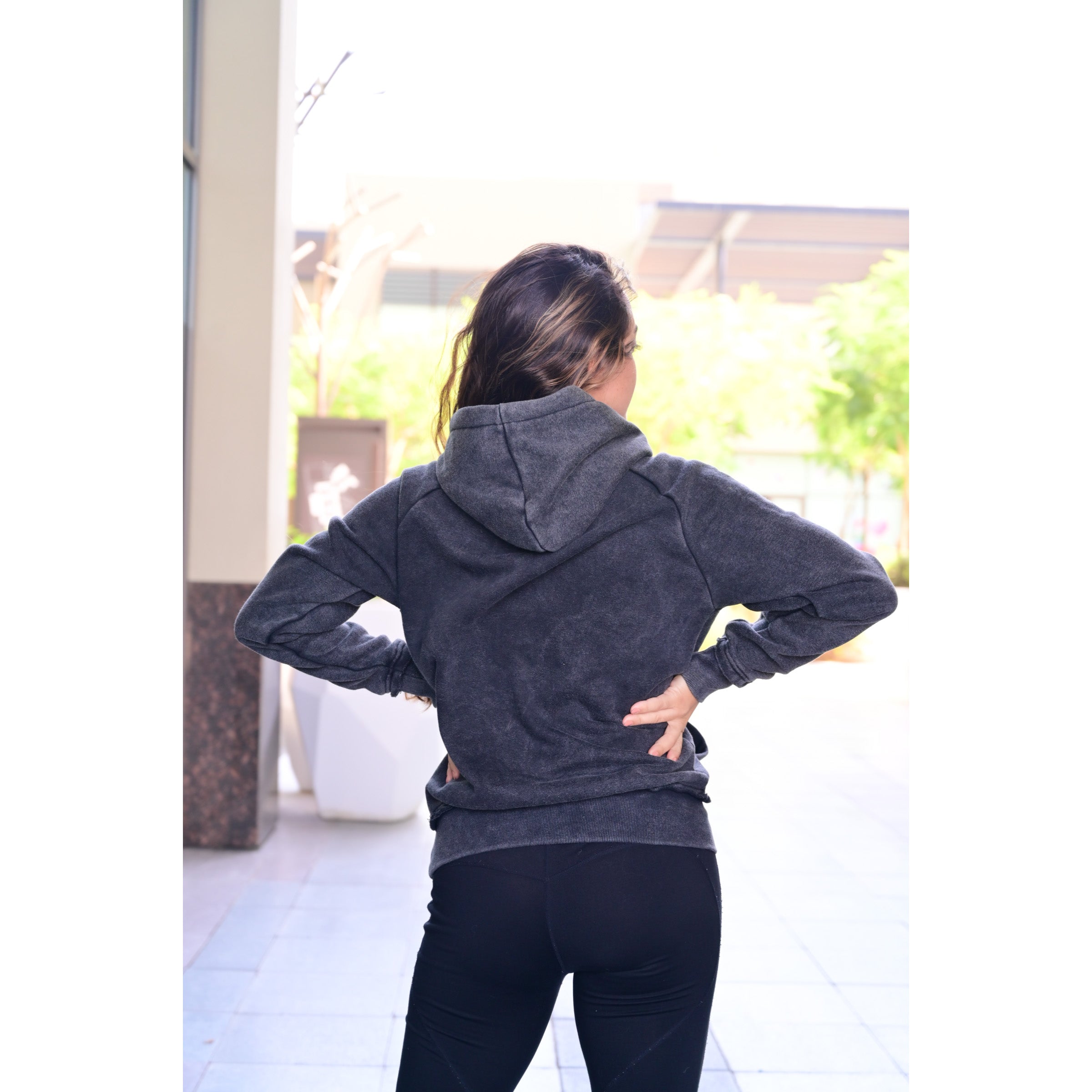 Distressed Acid-wash Hoodie